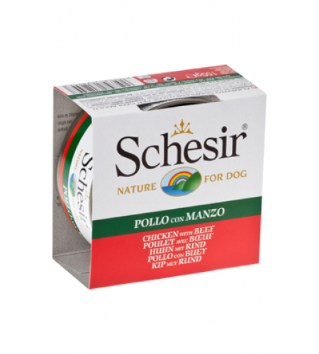Schesir Cão Filete de Frango com Carne em Gelatina